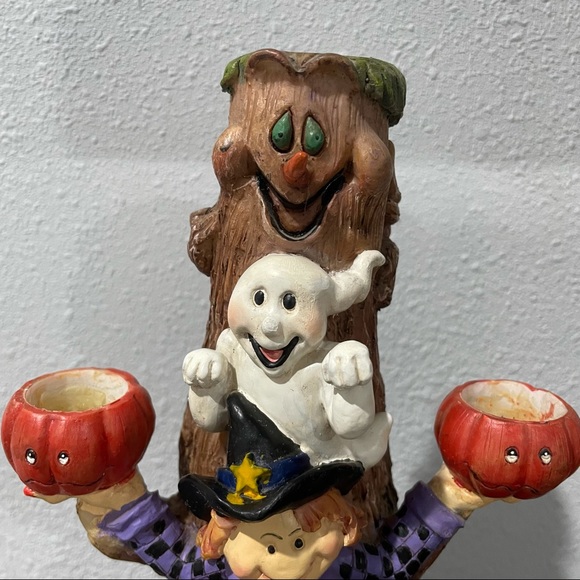 Halloween Totem Candelabra Witch Ghost Spooky Tree - Picture 3 of 10